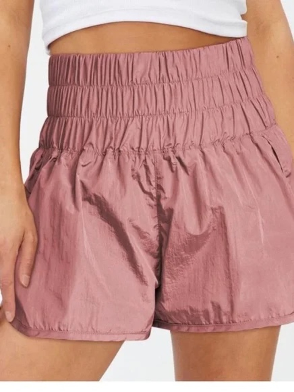 High-Waist Ruched Waist Women’s Athletic Shorts